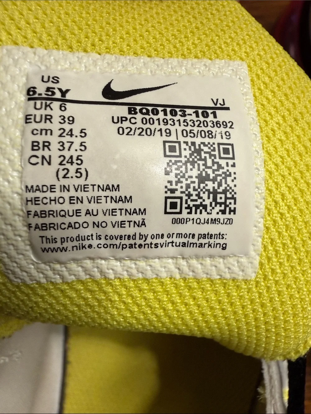Nike Air270 react Purple Teal Yellow Black White Air Max React Sneakers 6.5 y